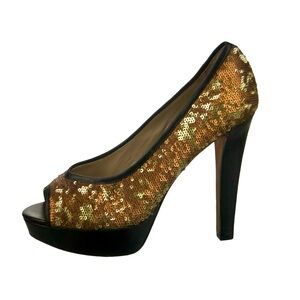 🇫🇷JEAN-MICHEL CAZABAT LEATHER SEQUIN PUMPS MADE IN ITALY